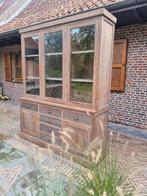 Volle teak buffetkast/vitrinekast, Huis en Inrichting, Kasten | Vitrinekasten, Ophalen of Verzenden, Glas