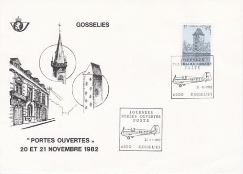 Document Gosselies Portes ouvertes 1982, Timbres & Monnaies, Timbres | Europe | Belgique, Affranchi, Oblitération 1er jour, Aviation