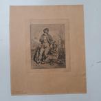 Ferdinand de Braekeleer (1792-1882) - ets - "Les savoyards", Antiek en Kunst, Ophalen of Verzenden