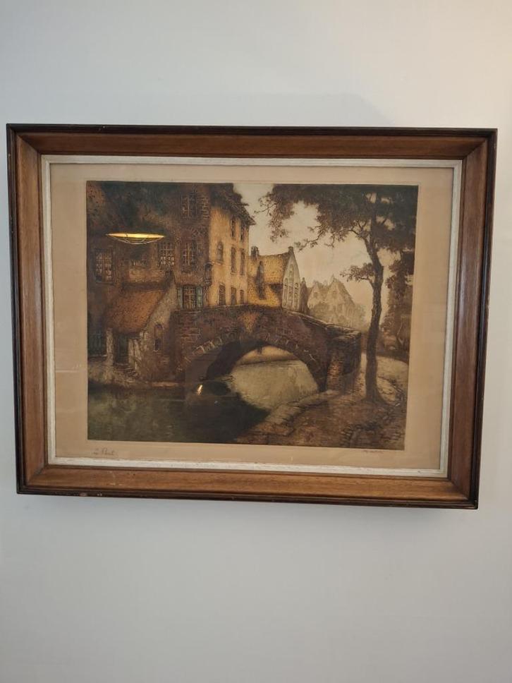 Grote Kleurenets Alfred van Neste, Antiek en Kunst, Kunst | Etsen en Gravures, Ophalen