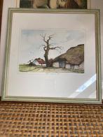 Kunstwerk dirk baksteen ‘ Het strooien dak ‘, Antiek en Kunst, Kunst | Etsen en Gravures, Ophalen