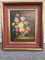 huile sur panneau fleurs signe jos melis, Antiek en Kunst, Ophalen of Verzenden