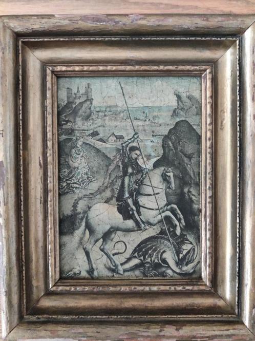 Schilderij Rogier van der Weyden - Joris en de draak, Antiquités & Art, Art | Peinture | Classique, Enlèvement ou Envoi