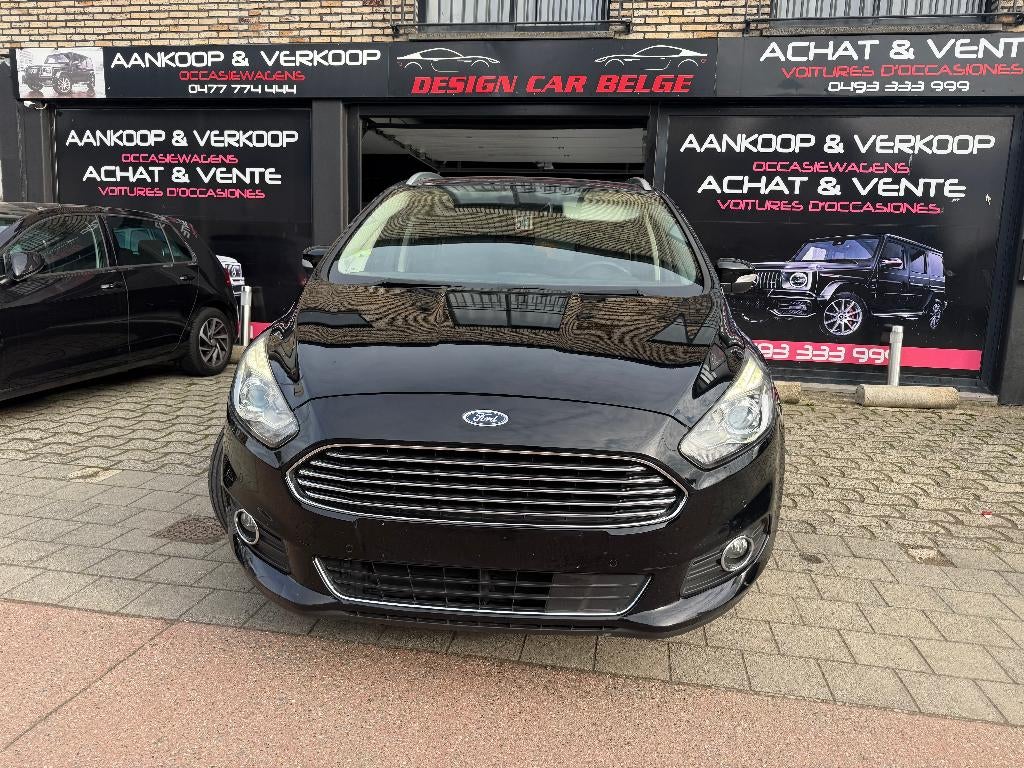 Ford S-Max 2.0TDCI 150pk Titanium VOLLEDIG Navi Leder, Auto's, Ford, Monovolume, Zwart, Leder, Bedrijf
