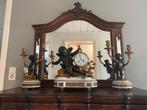 Schouw garnituur, klok met kandelaars., Antiek en Kunst, Antiek | Klokken, Ophalen