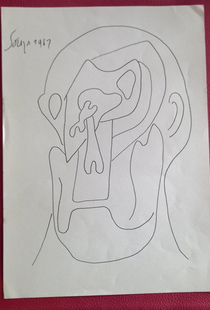 Francis Newton Souza - Tekening, Antiek en Kunst, Kunst | Tekeningen en Fotografie, Ophalen of Verzenden