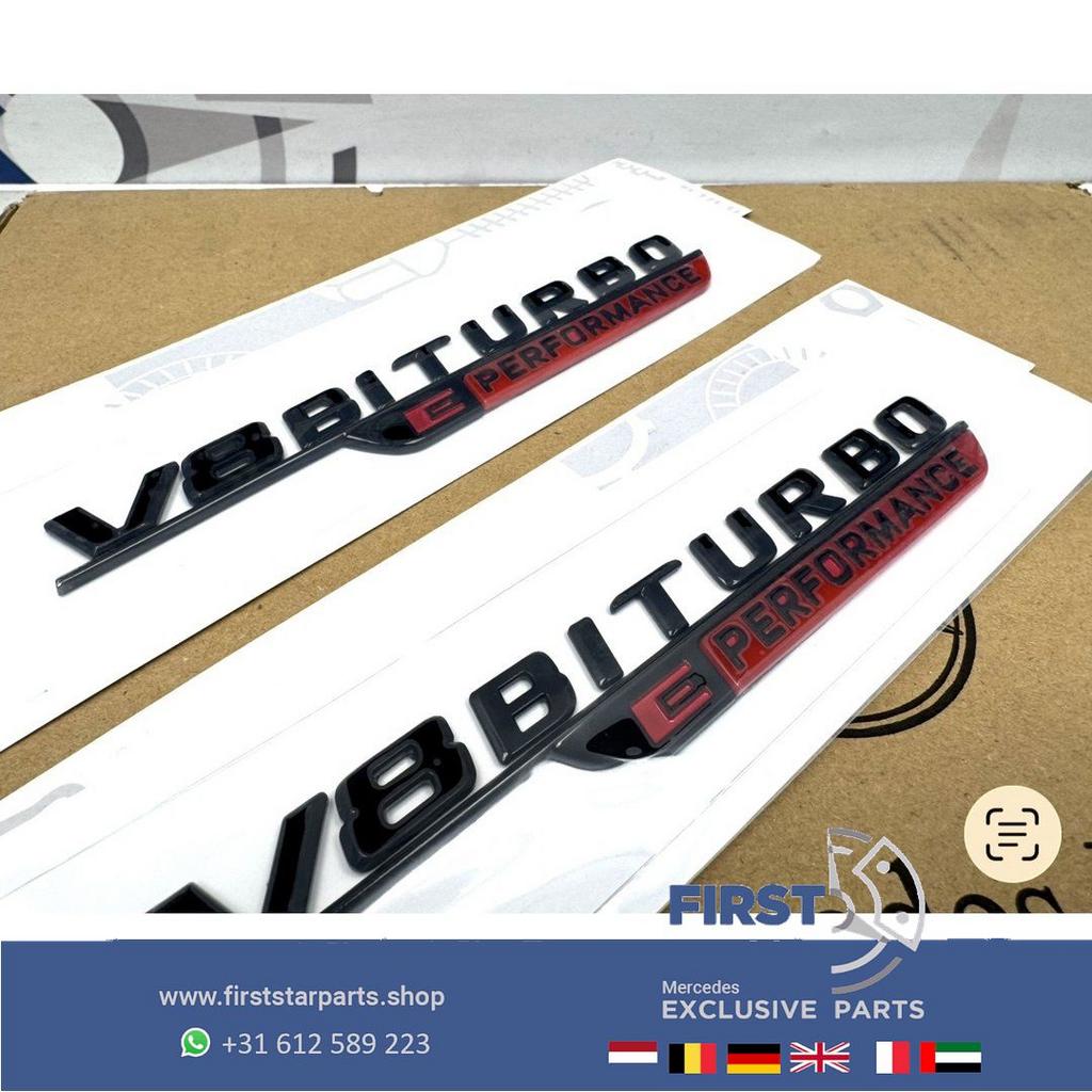 V8 BITURBO E PERFORMANCE zijscherm EMBLEEM LOGO SET BADGE Me