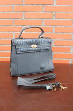 Sac à main Vintage '70 Rosemary Black avec poignée. rétro, Enlèvement ou Envoi, Utilisé, Noir, Sac à main