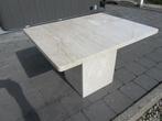 Travertin salontafel - bijzettafel, Ophalen, Gebruikt, Vintage
