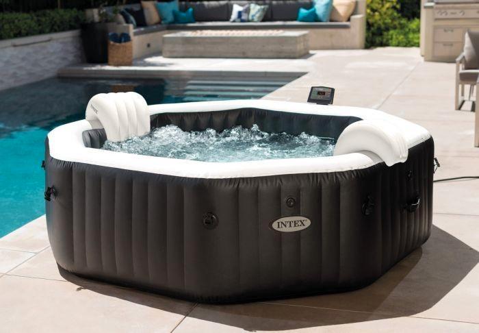 6 Persoons Jet & Bubble Deluxe - Intex PureSpa Carbone - WiF, Tuin en Terras, Bubbelbaden en Hottubs, Zo goed als nieuw, Opblaasbaar