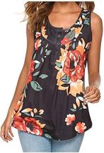 Top Débardeur fluide sans manches noir à fleurs, Kleding | Dames, Topjes, Verzenden, Nieuw, Zwart, Zonder mouw