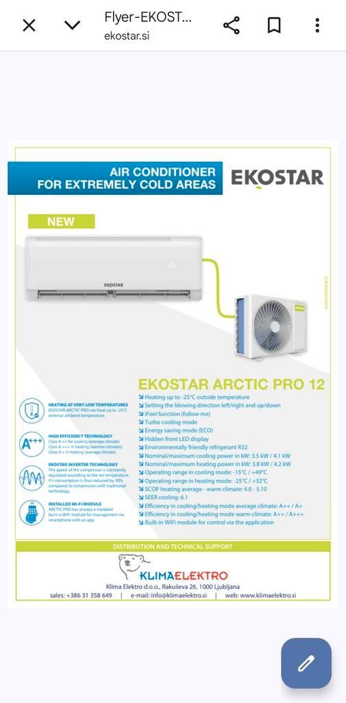 Airco Split-unit Ekostar Arctic Pro – Koelen en verwarmen, Autos : Pièces & Accessoires, Climatisation & Chauffage, Neuf, Enlèvement