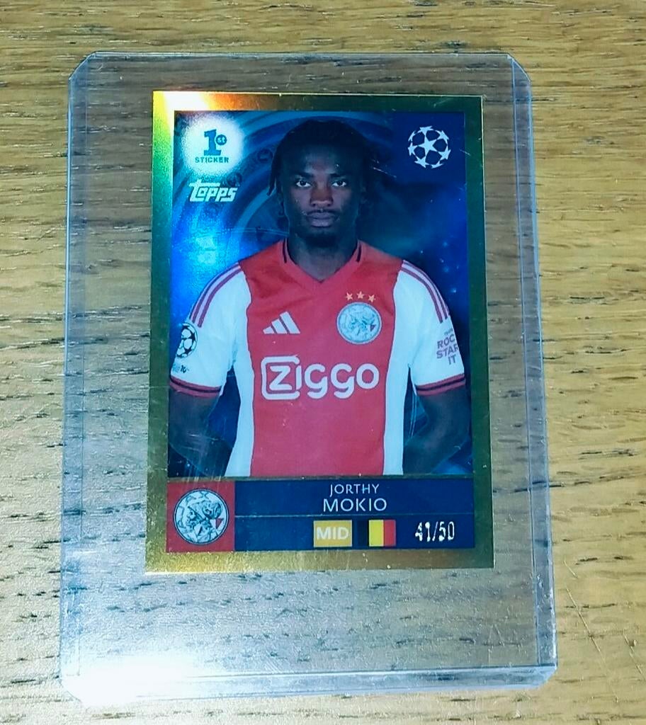 Topps CL 2025/2026 genummerde sticker Mokio Ajax 41/50, Ophalen of Verzenden