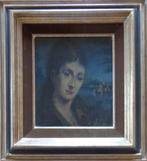 ROGER VAN BELLEGHEM / VROUWENPORTRET OLIEVERF 40x36cm KADER, Enlèvement ou Envoi