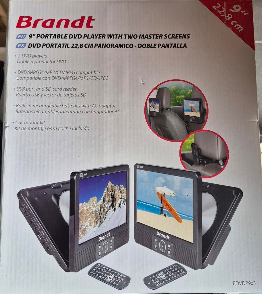 Brandt 9" Draagbare DVD Spelers, TV, Hi-fi & Vidéo, Lecteurs DVD, Enlèvement ou Envoi
