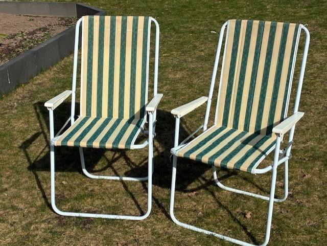 2 retro campingstoelen, Caravans en Kamperen, Kampeermeubelen, Zo goed als nieuw, Campingstoel, Ophalen