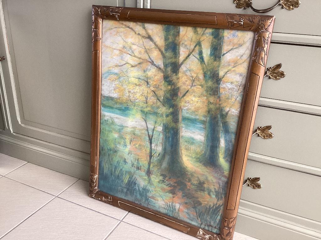 Mooie pastel van Charles POUPAERT (Brugge 1874-1935), Enlèvement