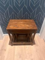 3 bijzettafeltjes, Huis en Inrichting, Ophalen, Gebruikt, Rechthoekig, Hout