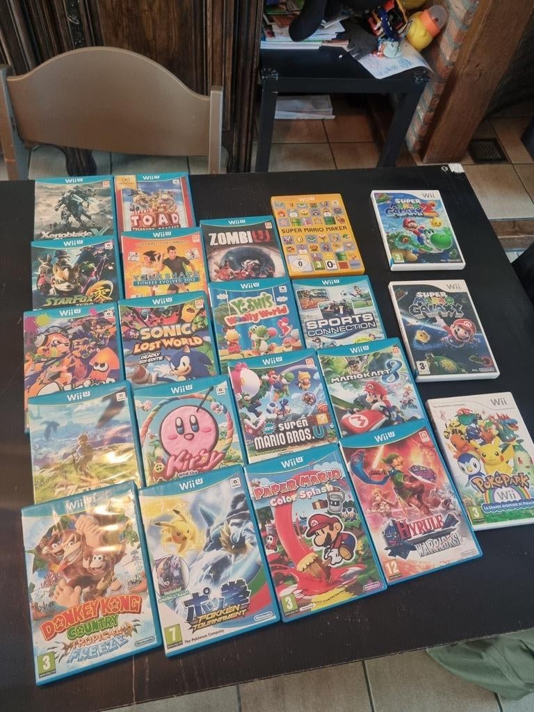 Lot wii u games nintendo- paper mario - pokepark - xenoblade, Ophalen of Verzenden