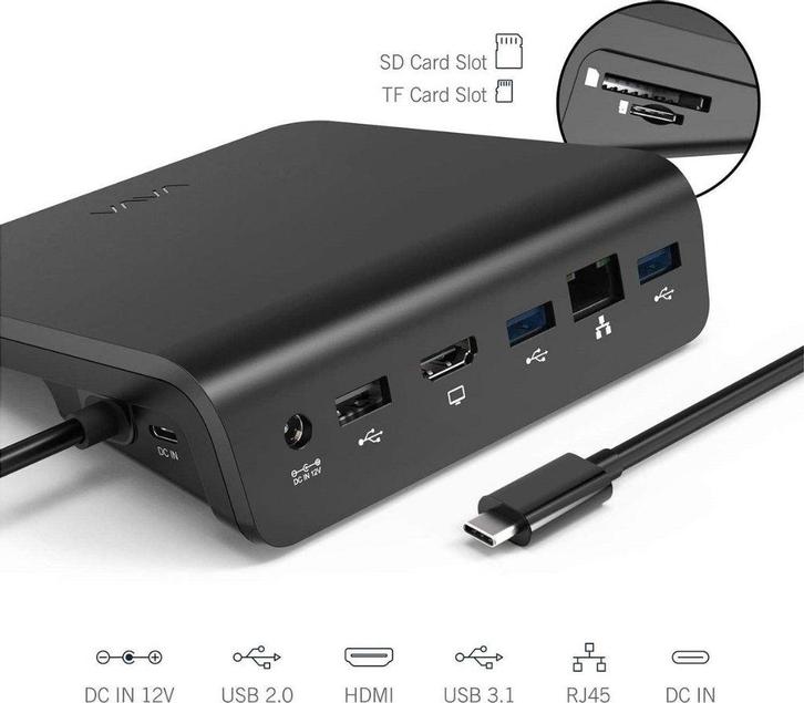 Vava dock USB-C voor laptops, Informatique & Logiciels, Stations d'accueil, Comme neuf, Station d'accueil, Enlèvement