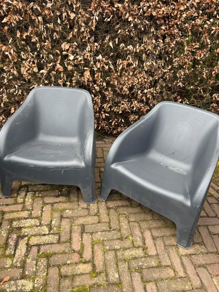 2 x tuinstoel antraciet Toomax Petra, Tuin en Terras, Tuinstoelen, Zo goed als nieuw, Stapelbaar, Ophalen