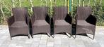 4 chaises de jardin/chaises de patio en osier — lot de 4, Enlèvement, Comme neuf, Osier