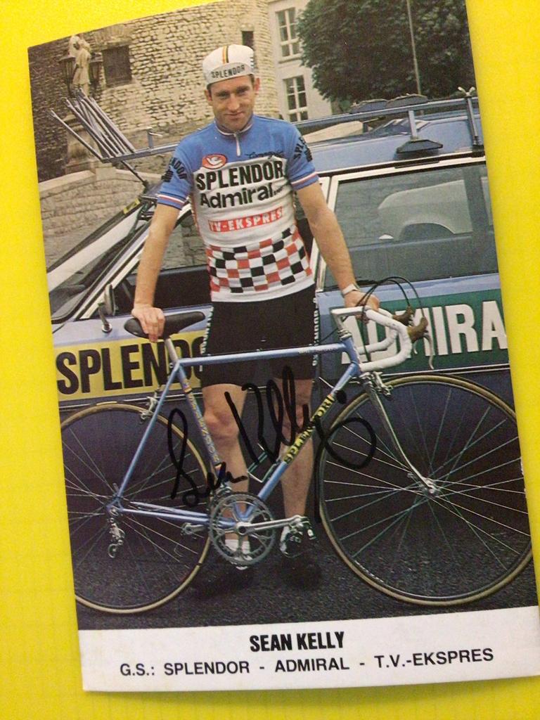 wielerkaart 1980 team splendor  sean kelly signe, Sport en Fitness, Verzenden, Zo goed als nieuw