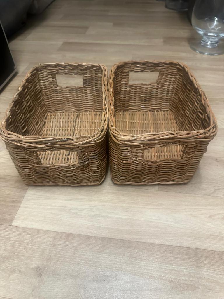 2x IKEA TRUMMIS opbergmanden – riet, Ophalen, Zo goed als nieuw, Riet