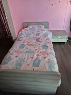 Eenpersoonsbed en nachtkastje, 90 cm, Beige, Une personne, Enlèvement