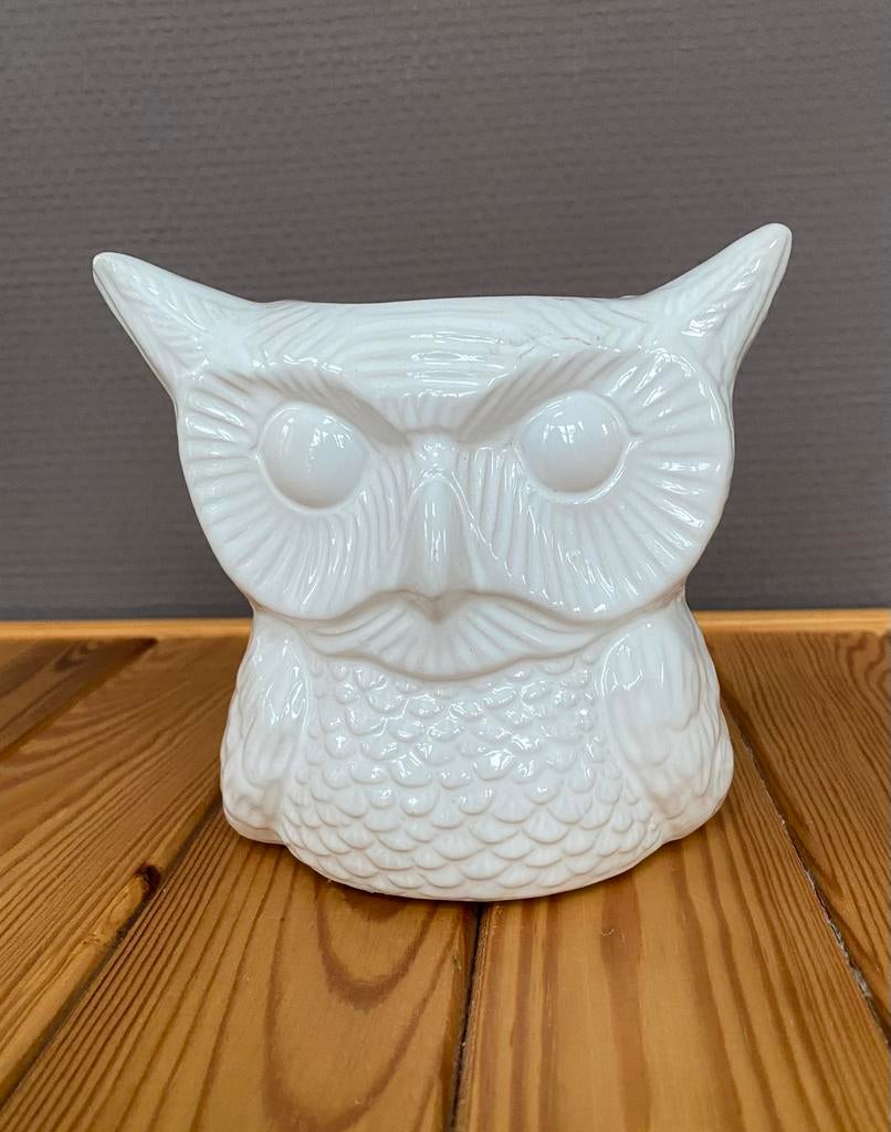 Vase/ cache-pot en forme de chouette, Enlèvement ou Envoi, Moins de 25 cm, Poterie, Comme neuf
