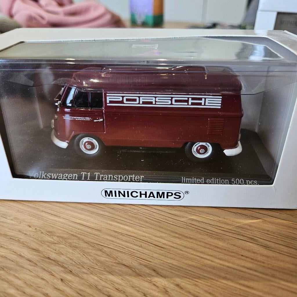 Minichamps VW T1 Delivery van 1963 Porsche 1/43, Ophalen of Verzenden, Nieuw, Auto, MiniChamps