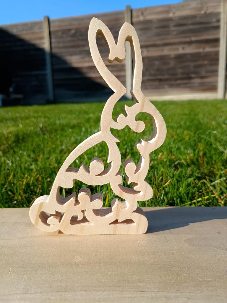 Handgemaakte houten (paas)decoratie, Ophalen, Zo goed als nieuw