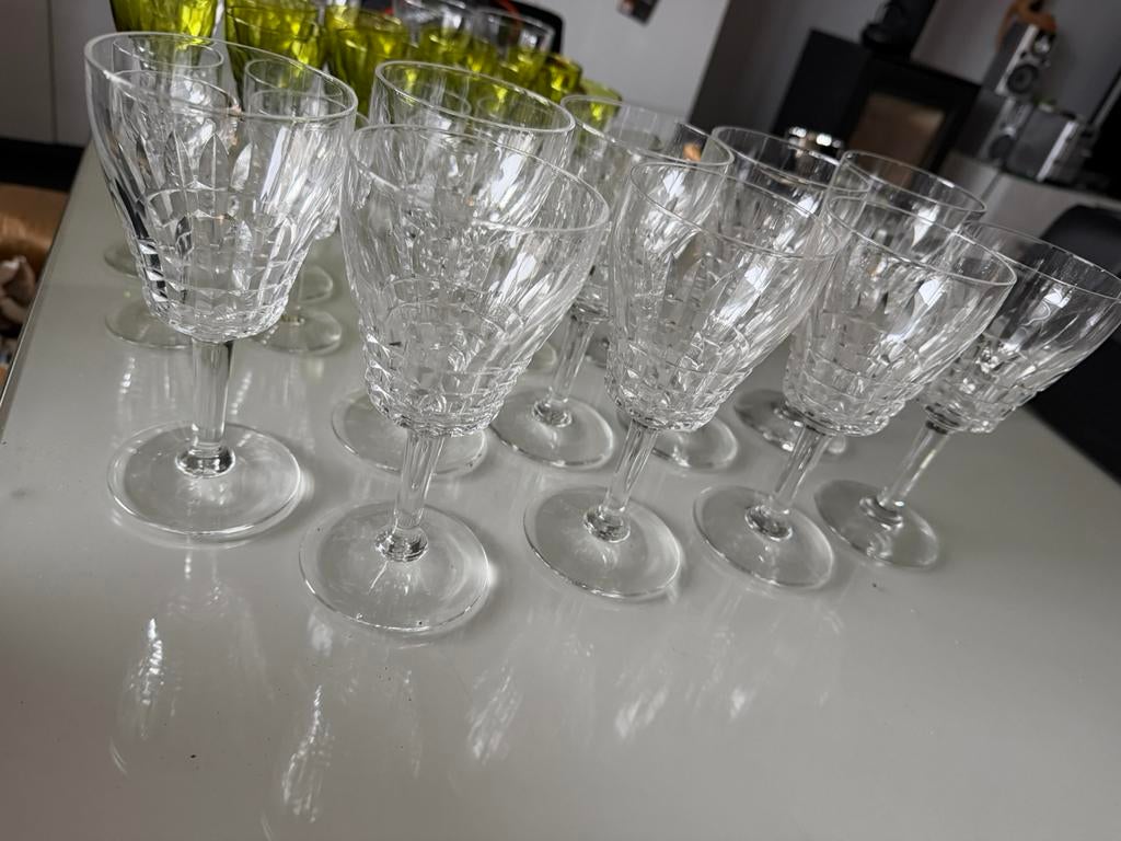 Kristallen glazen Val Saint Lambert, Collections, Verres & Petits Verres, Enlèvement, Comme neuf