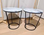 Bijzettafeltjes living in marmer, Huis en Inrichting, Tafels | Bijzettafels, Ophalen, Minder dan 55 cm, Design, Rond