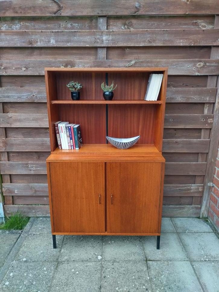 Vintage bibliotheekmeubilair, Huis en Inrichting, Kasten | Boekenkasten, Teakhout, Ophalen