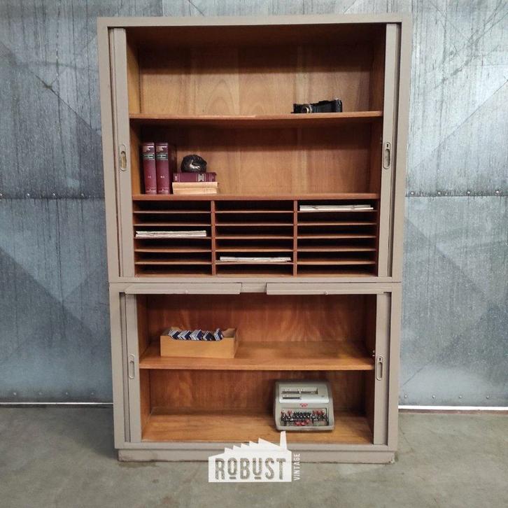 Rolluikkast / dossierkast / archiefkast hout, Huis en Inrichting, Kasten | Roldeurkasten en Archiefkasten, Zo goed als nieuw, 150 tot 200 cm