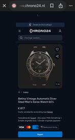 Betina Diver Automatic Vintage '60 (rare), Montre-bracelet, Enlèvement ou Envoi, Cuir, Acier