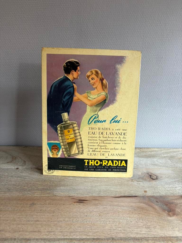 Rare panneau d'affichage vintage Tho-Radia 1936, Enlèvement ou Envoi, Utilisé, Panneau publicitaire