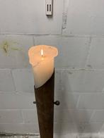 Grote antieke metalen kaarsenhouder — industriële stijl, Antiek en Kunst, Ophalen