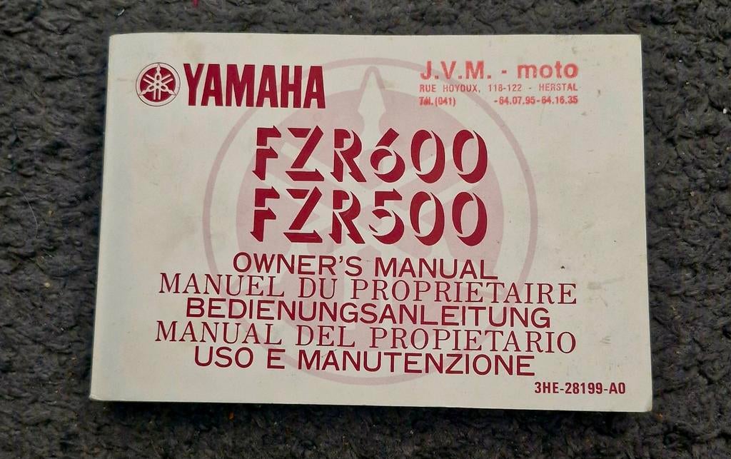 Manuel du Propriétaire Yamaha FZR600 Etat neuf, Motos, Enlèvement, Yamaha