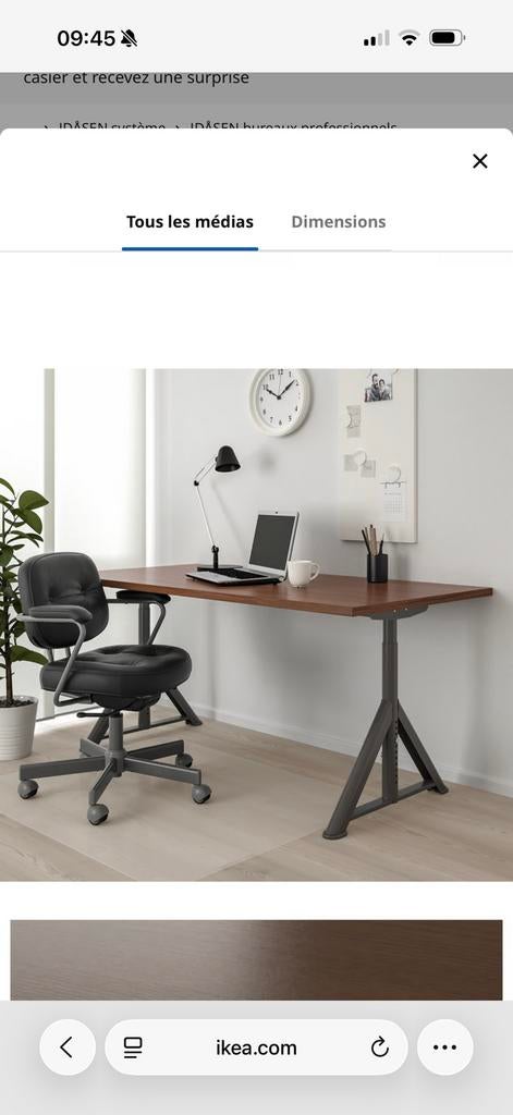 Bureau ikea idasen livraison possible bruxelles et ninove, Ophalen of Verzenden, Zo goed als nieuw, IKEA