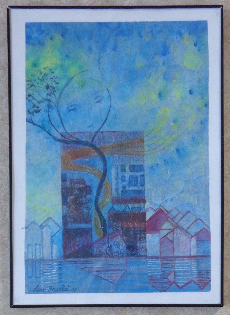 LISE BRACHET / HARMONIES / ORIGINEEL WERK / 70x50cm / KADER, Antiquités & Art, Enlèvement ou Envoi