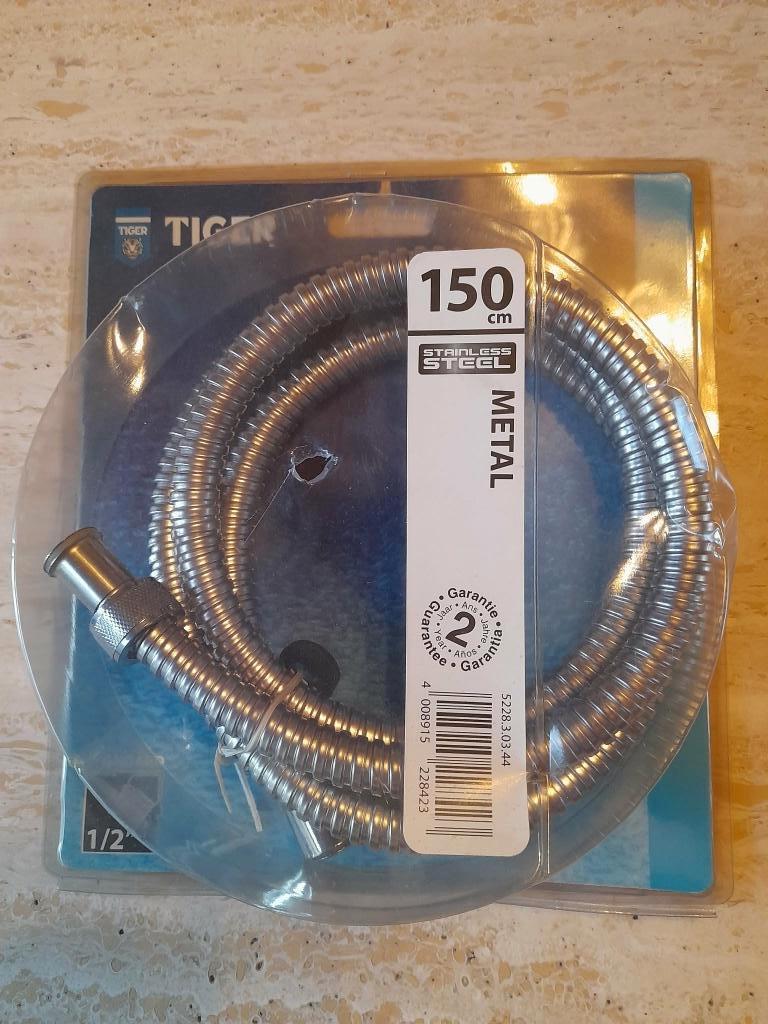 Flexibele douchedarm 'Tiger' 13 mm * 150 cm Metaal, Doe-het-zelf en Bouw, Sanitair, Nieuw, Douche, Ophalen of Verzenden