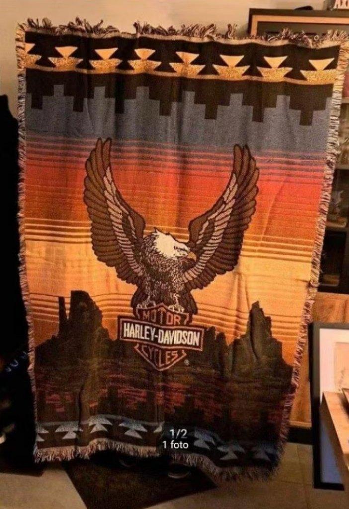 harley davidson wandtapijt screaming eagle desert aztec, Enlèvement