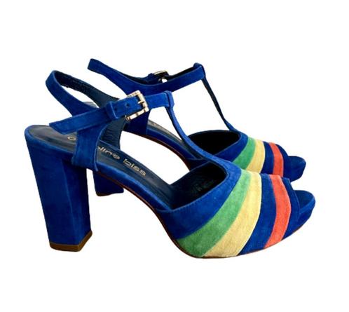 CAROLINE BISS open schoenen - 37, Kleding | Dames, Schoenen, Zo goed als nieuw, Sandalen of Muiltjes, Blauw, Verzenden