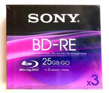 SONY Blu-Ray reinscriptible BD-RE Jewel Case, x3 beschikbaar voor biedingen