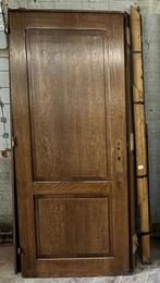 2 portes en chêne avec cadre et socle mural, Porte intérieure, Enlèvement, Bois, 200 à 215 cm
