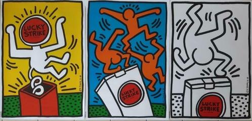 Keith Haring - Lucky Strike - Set van 3, Antiek en Kunst, Kunst | Litho's en Zeefdrukken, Ophalen of Verzenden
