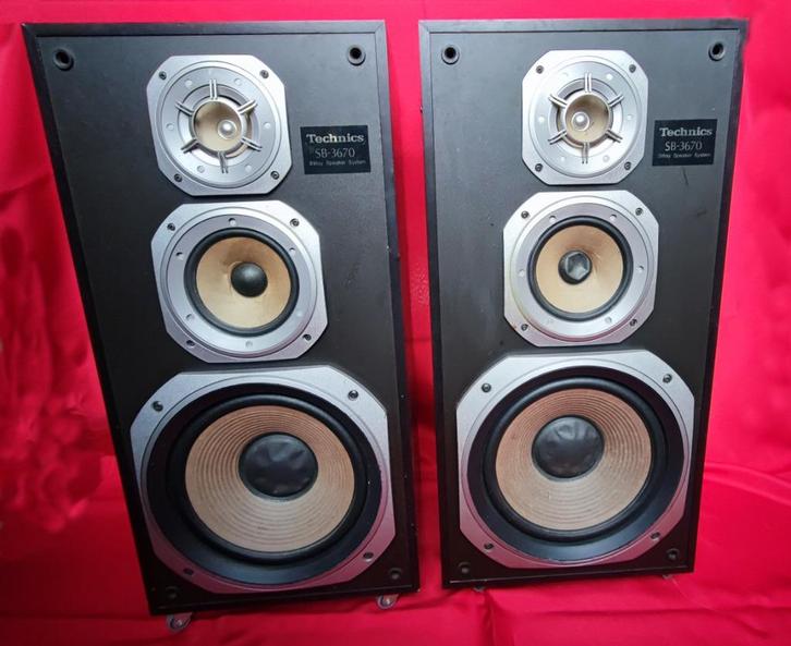 Enceintes Technics SB‑3670 – Belle opportunité vintage !, Audio, Tv en Foto, Luidsprekerboxen, Gebruikt, Front, Rear of Stereo speakers
