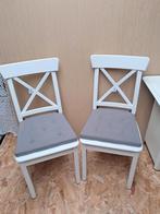 2 witte landelijke stoelen perfect in orde, Ophalen, Gebruikt, ., .